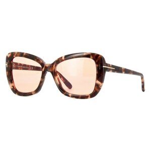A0656Z New TOM FORD Maeve Havana Cat Eye FT1008/S 55Y Sunglasses Women